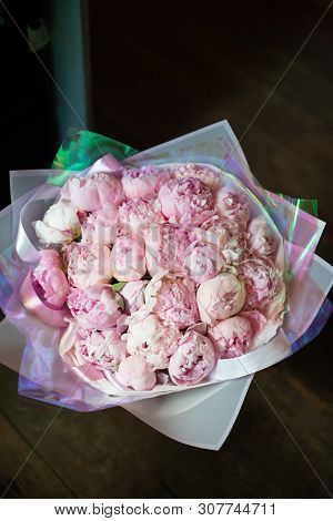 Bouquet Of Flowers On A Leg In The Interior Of The Restaurant For A Celebration Shop Floristry Or We