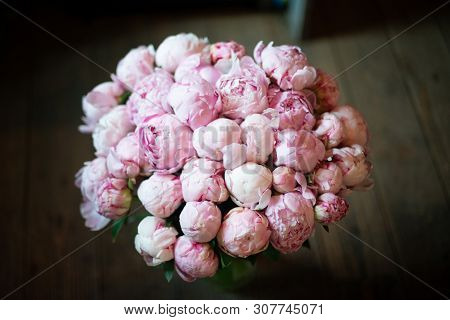 Bouquet Of Flowers On A Leg In The Interior Of The Restaurant For A Celebration Shop Floristry Or We