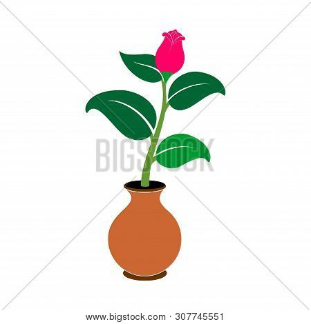 Vase With Flowers Icon. Vector Illustration Of A Flower In A Vase. Hand Drawn And A Vase Of Flowers.