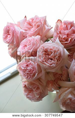 Bouquet Of Flowers On A Leg In The Interior Of The Restaurant For A Celebration Shop Floristry Or We