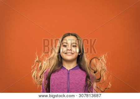 Little Girl Grow Long Hair. Teaching Child Healthy Hair Care Habits. Strong Hair Concept. Melanin Su