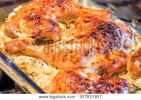 Oven Roasted Chicken Legs Garlic Mayonnaise Yogurt Sauce