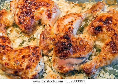 Oven Roasted Chicken Legs Garlic Mayonnaise Yogurt Sause