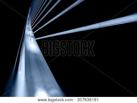 Architecture And Infraestructure. Modern Metal Bridge Detail