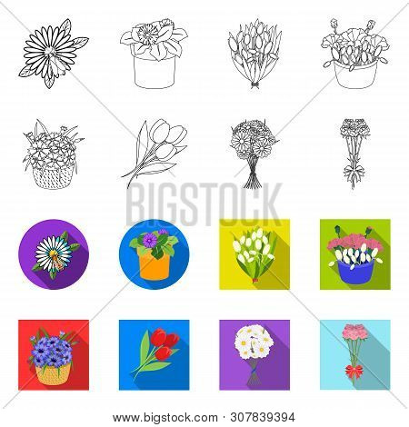 Vector Illustration Of Spring And Wreath Icon. Set Of Spring And Blossom Vector Icon For Stock.