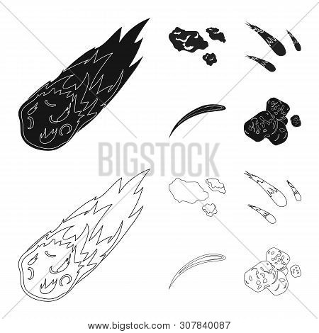 Vector Illustration Of Shooting And Fire Symbol. Collection Of Shooting And Asteroid Stock Vector Il