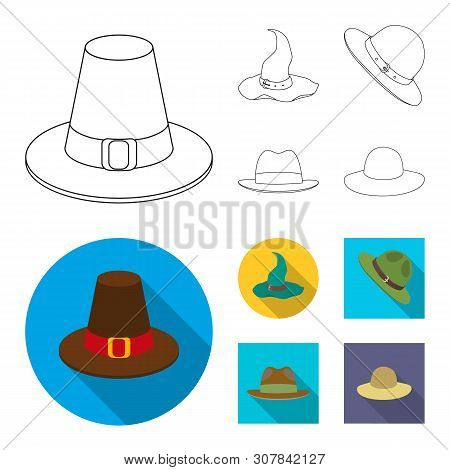 Vector Illustration Of Hat And Cap Icon. Set Of Hat And Model Vector Icon For Stock.