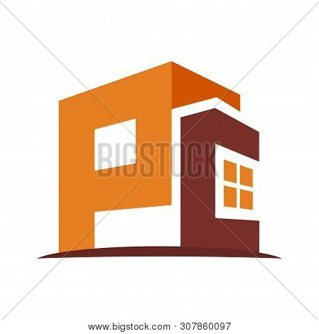 Icon Logo For The Construction Business, With Combinaation Of The Initials P & C