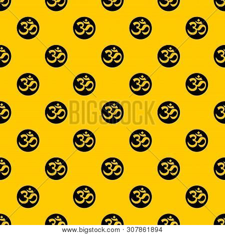 Symbol Aum Pattern Seamless Vector Repeat Geometric Yellow For Any Design