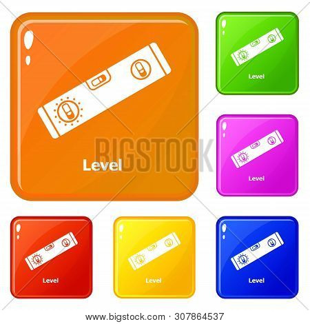 Level Icons Set Collection Vector 6 Color Isolated On White Background