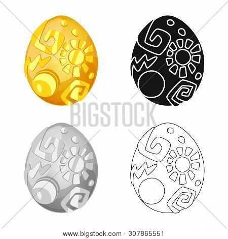 Vector Illustration Of Egg And Dragon Symbol. Set Of Egg And Easter Stock Vector Illustration.