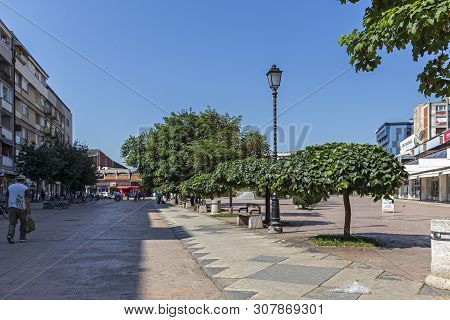 Pirot, Serbia - June 15, 2019: Square And Building At The Center Of Town Of Pirot, Southern And East