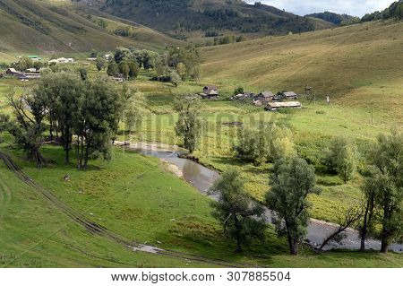 Mountain Landscape In The Vicinity Of The Village Of Generalka Altai Territory