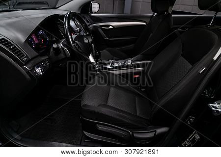 Novosibirsk, Russia - June 18, 2019:  Hyundai I40, Close-up Of The Dashboard, Adjustment Of The Blow