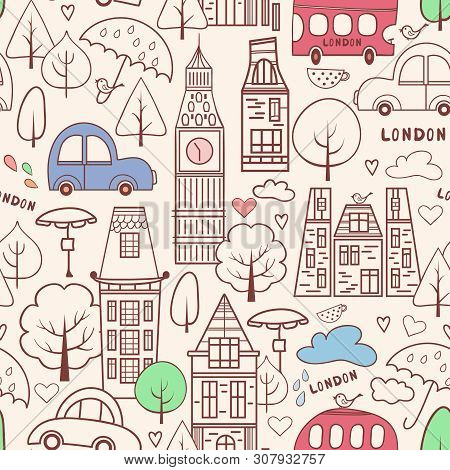 London Pattern Seamless Design. Decoration Textile And Paper Series