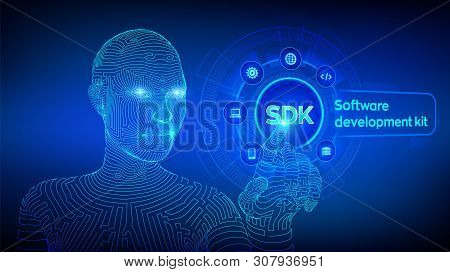 Sdk. Software Development Kit Programming Language Technology Concept On Virtual Screen. Technology 