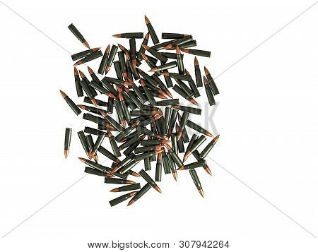 Cartridge 7.62X39 Mm, Russian And Soviet Army, Isolated. 3D Rendering