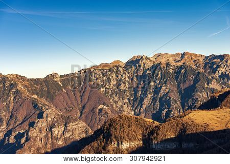 Italian Alps And The Plateau Of Lessinia With The Carega Mountain. Regional Natural Park, Verona Pro