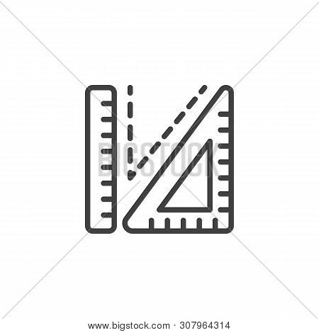 Sewing Rullers Line Icon. Linear Style Sign For Mobile Concept And Web Design. Tailor Measurement To
