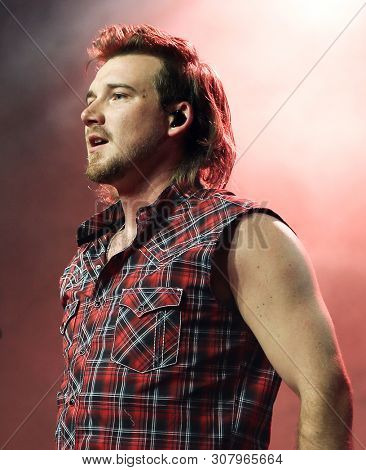 NASHVILLE, TN - JUN 3: Morgan Wallen performs at CMT's RAMJAM on June 3, 2019 at TopGolf in Nashville, Tennessee.