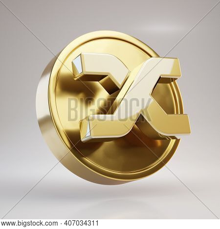 Synthetix Cryptocurrency Coin. Gold 3d Rendered Coin With Synthetix Symbol Isolated On White Backgro
