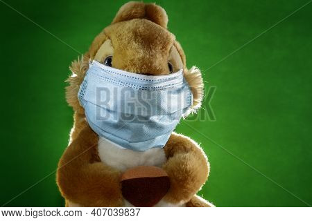 Costermano Sul Garda, Italy - 01 13 2021: Giochi Preziosi Soft Toy With Surgical Mask At The Time Of