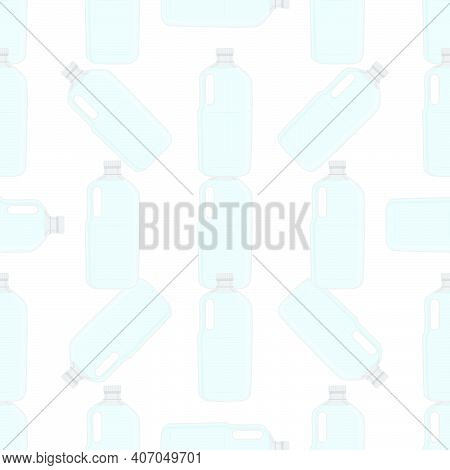 Illustration On Theme Set Identical Types Plastic Bottles For Drinking Water. Water Pattern Consisti