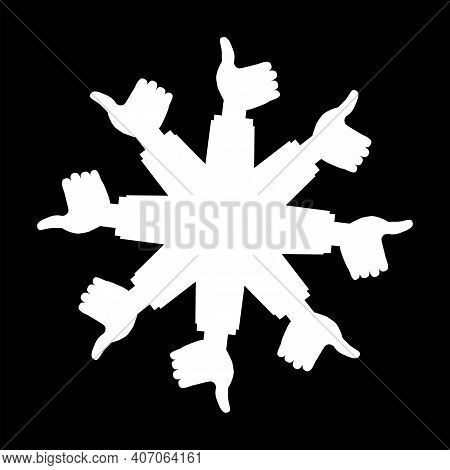 White Circle Of Likes. Sun Icon Set. Social Media Concept. Vector Set. Stock Image. Eps 10.