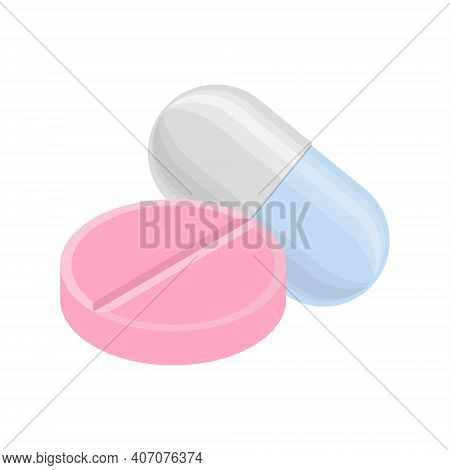 Pills And Drugs Composition Vector Colorful Realistic Icon