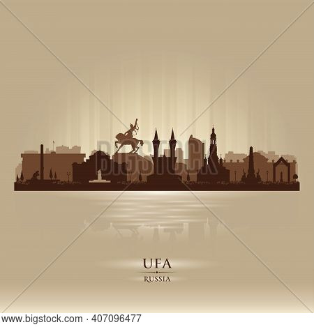 Ufa Russia City Skyline Vector Silhouette Illustration