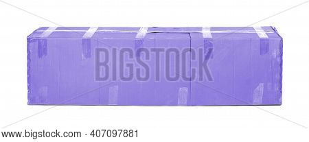 Very Large Purple Cardboard Box, Isolated On White