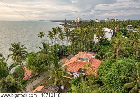 Beautiful tropical landscape seen from the Kannur lighthouse in Kerala state, India