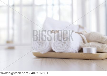 Spa Accessories,beautiful Composition Of Spa , Spa Relax Concept,  Herbs For Massage, Beautiful Sap 