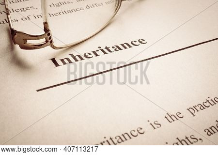 Legal Inheritance Word On The Page About Last Will.