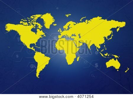 Carte jaune et bleue