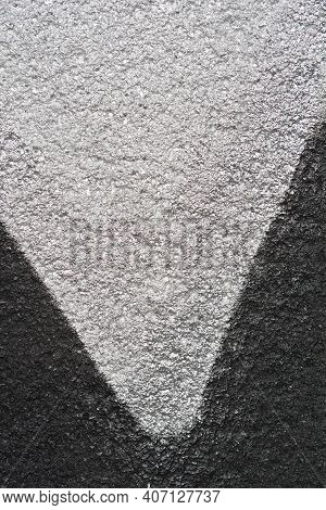 Detail Of An Wall Painterd In Silver And Black