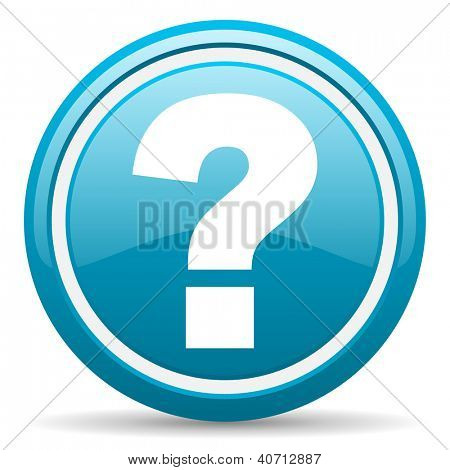blauer Kreis glänzend Web Icon mit Schatten auf weißem hintergrund illustration