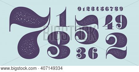 Number Font. Font Of Numbers In Classical French Didot Or Didone Style With Contemporary Geometric D