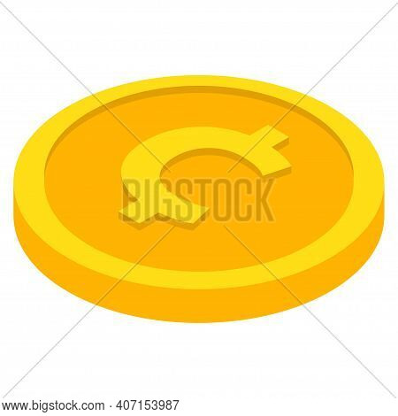 Coin Icons. Cent And Centavo Coin . Currency Symbols In Isometric 3d Style. Vector Illustration