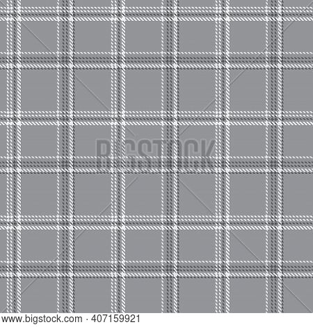 Monochrome Plaid Pattern. Abstract Seamless Striped Wallpaper. Modern Cage Texture. Vector Graphics 