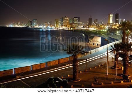 Tel Aviv. Vista de noche de Jaffa