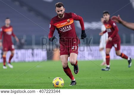 Torino, 06th February 2021. Borja Mayoral Of As Roma  During The Serie A Match Between Juventus Fc A