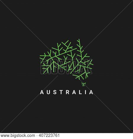 Australia Map Logo Design Inspiration Vector Template