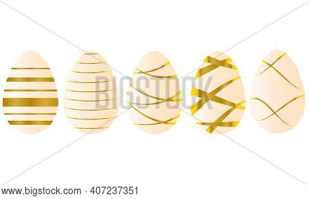 Illustration Of A Golden Egg Isolated On White Background