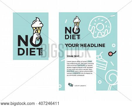 International No Diet Day. Logo And Poster Concept. Vector Illustration. Logotype Design. . Vector I