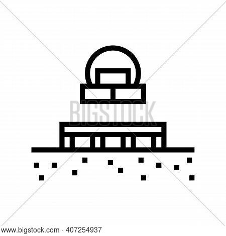 Columnar Foundation Line Icon Vector. Columnar Foundation Sign. Isolated Contour Symbol Black Illust
