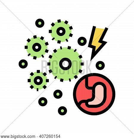 Infection Digestion System Color Icon Vector. Infection Digestion System Sign. Isolated Symbol Illus
