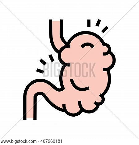 Bloating Digestion System Color Icon Vector. Bloating Digestion System Sign. Isolated Symbol Illustr