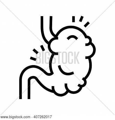 Bloating Digestion System Line Icon Vector. Bloating Digestion System Sign. Isolated Contour Symbol 
