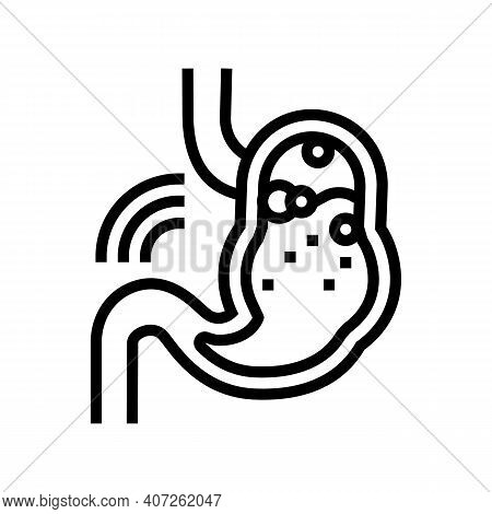 Indigestion Stomach Line Icon Vector. Indigestion Stomach Sign. Isolated Contour Symbol Black Illust